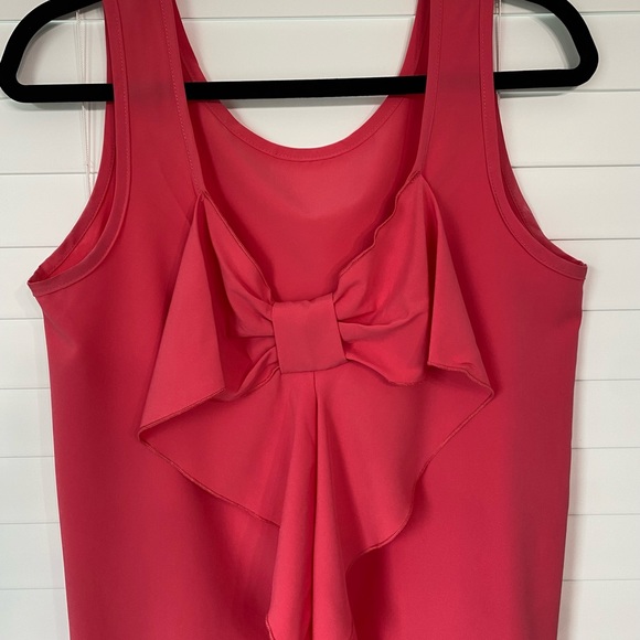 EUC Women’s Hot Pink Ruffled Sleeveless Polyester Dress by Brenda’s Medium - Picture 6 of 8